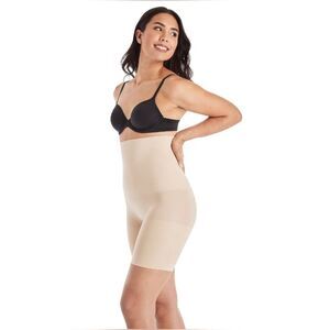 Maidenform Cool Comfort Firm Hi Waist Thigh Slimmer Shapewear 12622 Beige NWT
